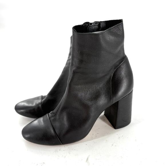 TopShop Cap Toe Heel Boots 8 38 Dressy Ankle Booties Prep Academia Top Shop - Picture 1 of 5